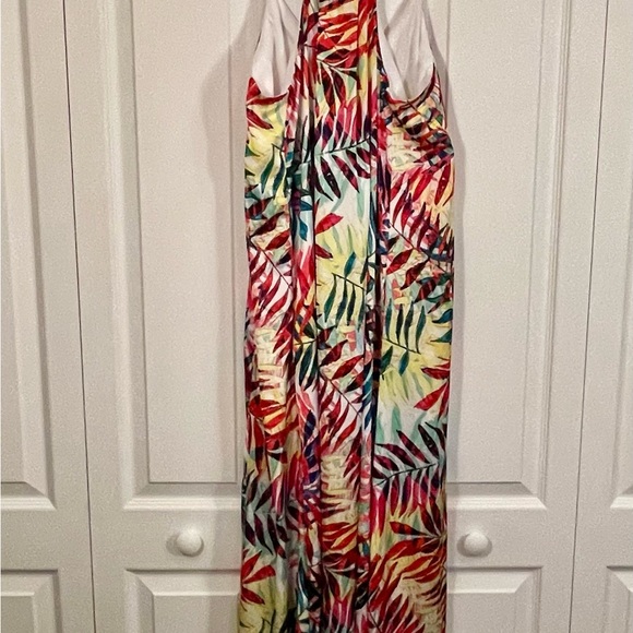 NICOLE MILLER NEW YORK Fern Print Matte Charmuse Maxi Dress Sz S - Picture 7 of 7